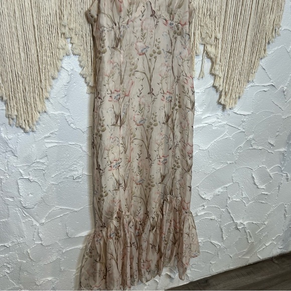 Storia Cream Ruffled Fairy-core Tiered Floral Maxi Dress Women’s size Large - Picture 5 of 16